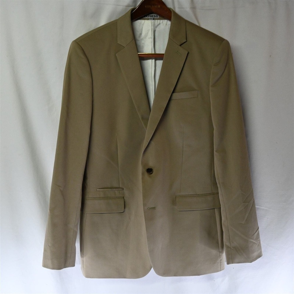 Express 42L Khaki Photographer Fitted 2Btn Blazer Suit Jacket Sport‎ Coat